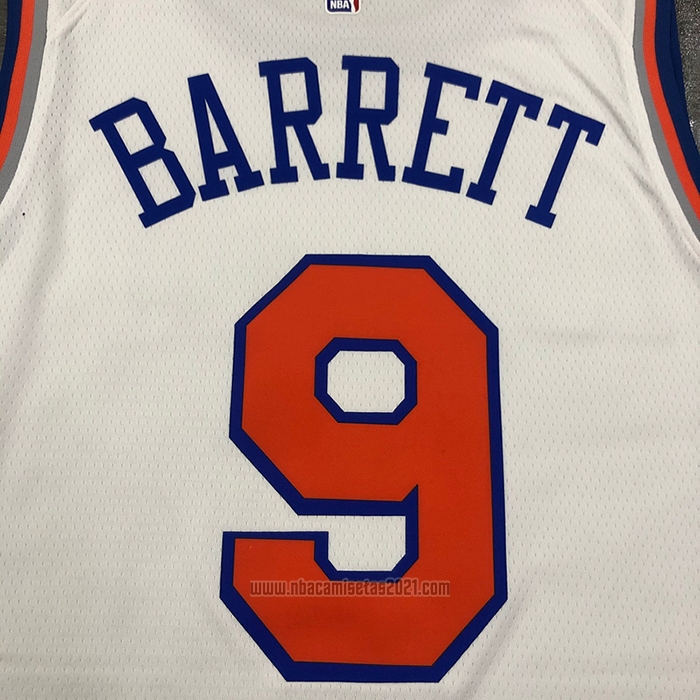 Camiseta New York Knicks RJ Barrett #9 Association Blanco